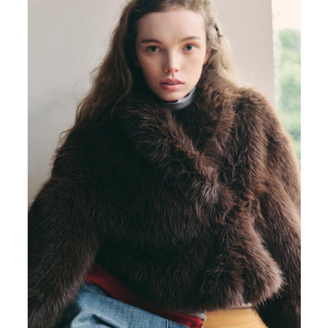 Teya Cocoon Faux Fur Jacket （ブラウン）