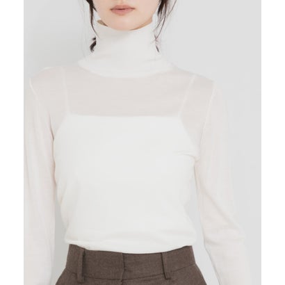 アーバンリサーチ URBAN RESEARCH WOOL SILK TURTLENECK KNIT （チャコールグレー）｜詳細画像