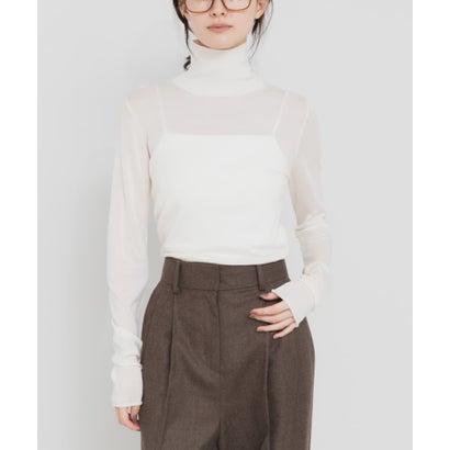 アーバンリサーチ URBAN RESEARCH WOOL SILK TURTLENECK KNIT （チャコールグレー）｜詳細画像