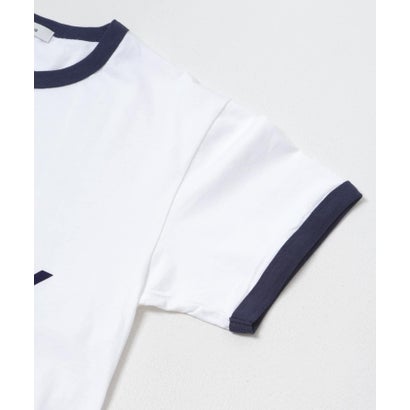 アーバンリサーチ URBAN RESEARCH Teya Flock Ringer T-shirts （ネイビー）｜詳細画像