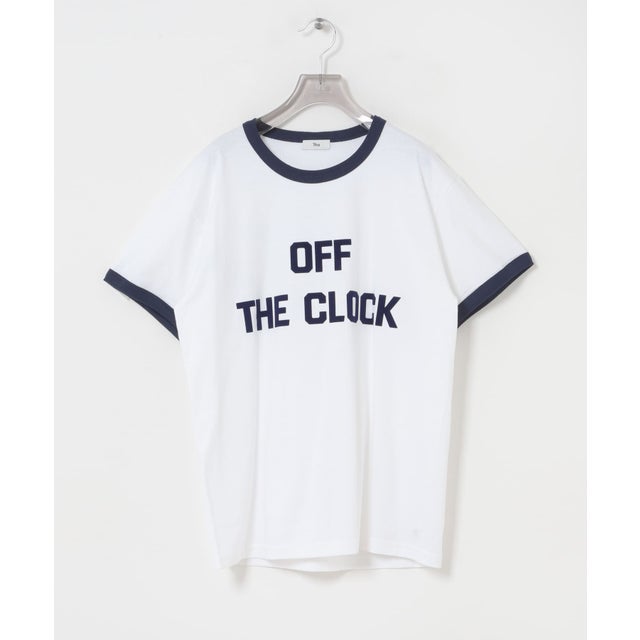 Teya Flock Ringer T-shirts （ネイビー）