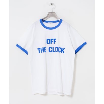 アーバンリサーチ URBAN RESEARCH Teya Flock Ringer T-shirts （ブルー）｜詳細画像