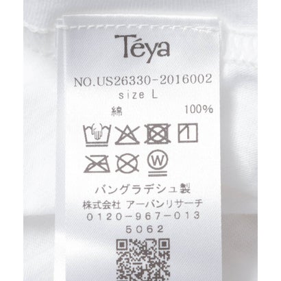 アーバンリサーチ URBAN RESEARCH Teya Flock Ringer T-shirts （ブルー）｜詳細画像