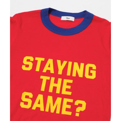 アーバンリサーチ URBAN RESEARCH Teya Flock Letter Ringer T-shirts （レッド）｜詳細画像