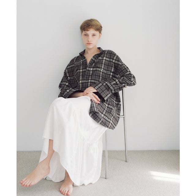 Picchi Nia Grandpa Check Shirts （グレー）