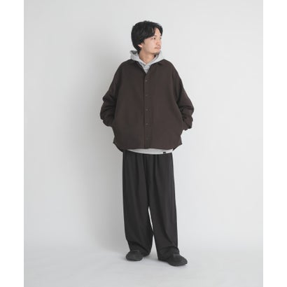 WOOL LIKE LONG-SLEEVE SHIRTS （ブラック）｜詳細画像
