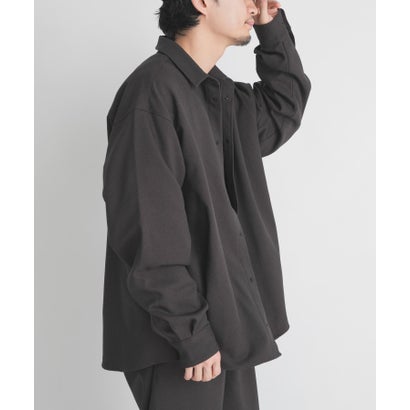 WOOL LIKE LONG-SLEEVE SHIRTS （ブラック）｜詳細画像