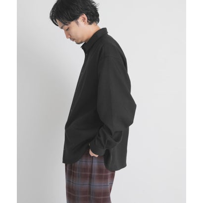 WOOL LIKE LONG-SLEEVE SHIRTS （ブラック）｜詳細画像