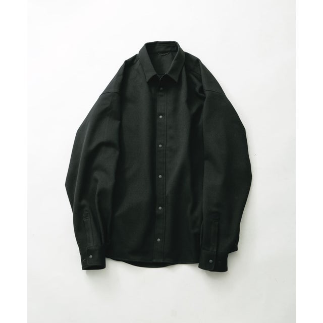 WOOL LIKE LONG-SLEEVE SHIRTS （ブラック）