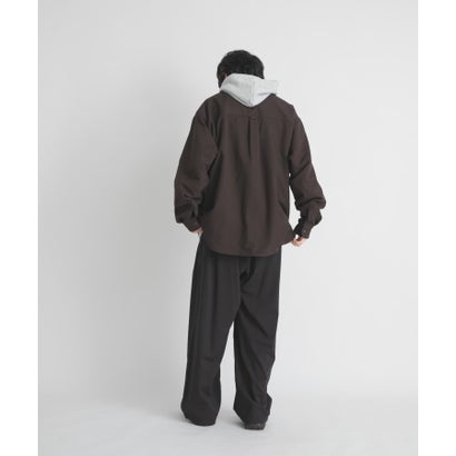 WOOL LIKE LONG-SLEEVE SHIRTS （ブラウン）｜詳細画像