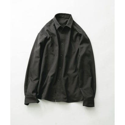 WOOL LIKE LONG-SLEEVE SHIRTS （チャコールグレー）｜詳細画像