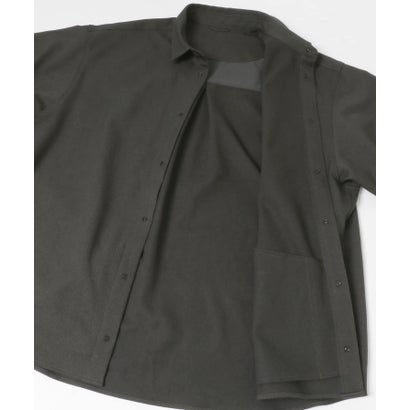WOOL LIKE LONG-SLEEVE SHIRTS （チャコールグレー）｜詳細画像