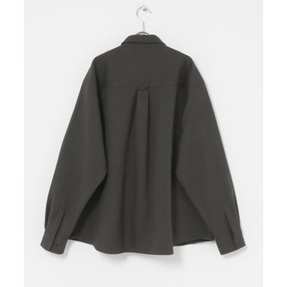 WOOL LIKE LONG-SLEEVE SHIRTS （チャコールグレー）｜詳細画像