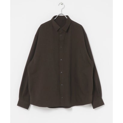 WOOL LIKE LONG-SLEEVE SHIRTS （チャコールグレー）｜詳細画像