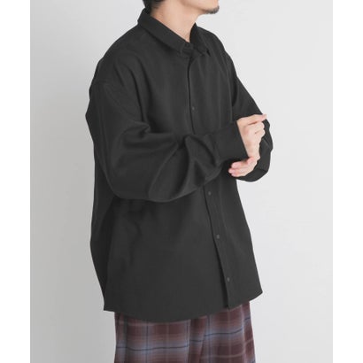WOOL LIKE LONG-SLEEVE SHIRTS （チャコールグレー）｜詳細画像
