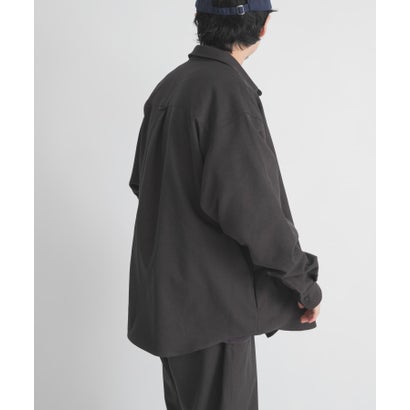 WOOL LIKE LONG-SLEEVE SHIRTS （チャコールグレー）｜詳細画像