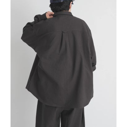 WOOL LIKE LONG-SLEEVE SHIRTS （チャコールグレー）｜詳細画像