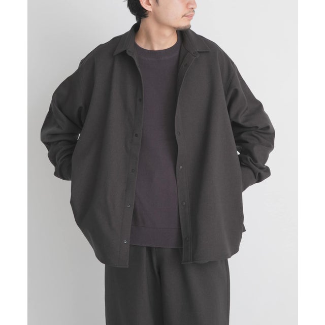 WOOL LIKE LONG-SLEEVE SHIRTS （チャコールグレー）
