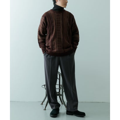 アイテムズ アーバンリサーチ ITEMS URBAN RESEARCH マルチジャカード クルーネックニット （BLK）｜詳細画像