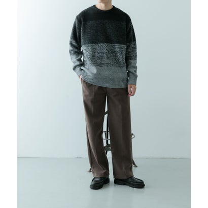 アイテムズ アーバンリサーチ ITEMS URBAN RESEARCH リサイクルヤーン グラデーション ニット （BLK）｜詳細画像