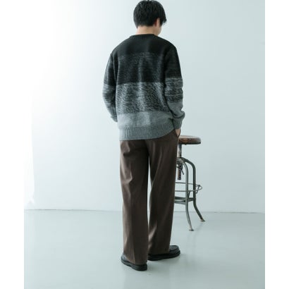 アイテムズ アーバンリサーチ ITEMS URBAN RESEARCH リサイクルヤーン グラデーション ニット （BLK）｜詳細画像