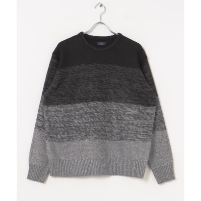 アイテムズ アーバンリサーチ ITEMS URBAN RESEARCH リサイクルヤーン グラデーション ニット （BLK）｜詳細画像