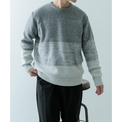 アイテムズ アーバンリサーチ ITEMS URBAN RESEARCH リサイクルヤーン グラデーション ニット （BLK）｜詳細画像