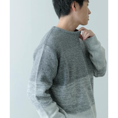 アイテムズ アーバンリサーチ ITEMS URBAN RESEARCH リサイクルヤーン グラデーション ニット （BLK）｜詳細画像