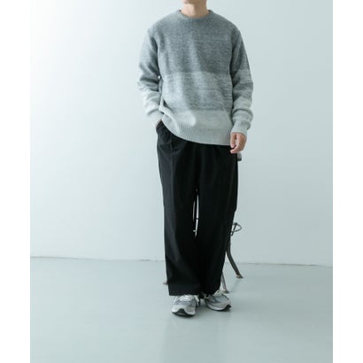 アイテムズ アーバンリサーチ ITEMS URBAN RESEARCH リサイクルヤーン グラデーション ニット （BLK）｜詳細画像