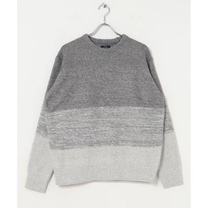 アイテムズ アーバンリサーチ ITEMS URBAN RESEARCH リサイクルヤーン グラデーション ニット （BLK）｜詳細画像
