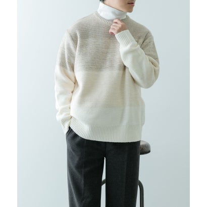 アイテムズ アーバンリサーチ ITEMS URBAN RESEARCH リサイクルヤーン グラデーション ニット （BLK）｜詳細画像
