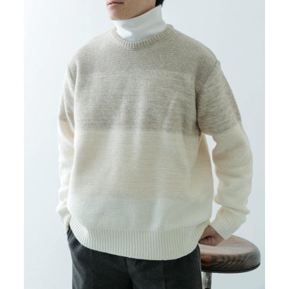 アイテムズ アーバンリサーチ ITEMS URBAN RESEARCH リサイクルヤーン グラデーション ニット （BLK）｜詳細画像