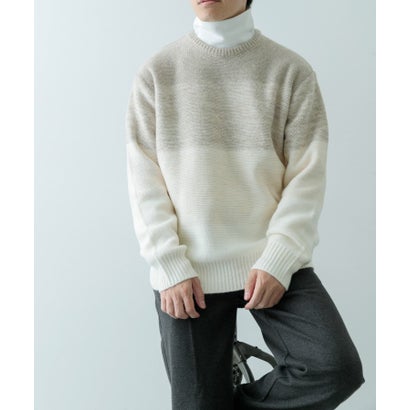 アイテムズ アーバンリサーチ ITEMS URBAN RESEARCH リサイクルヤーン グラデーション ニット （BLK）｜詳細画像