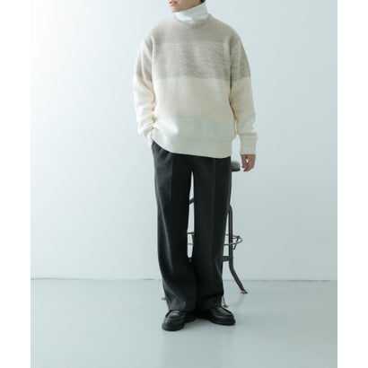 アイテムズ アーバンリサーチ ITEMS URBAN RESEARCH リサイクルヤーン グラデーション ニット （BLK）｜詳細画像