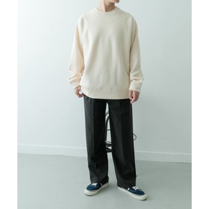 アイテムズ アーバンリサーチ ITEMS URBAN RESEARCH 発熱機能 クルーネックラグランTops （オフホワイト）｜詳細画像