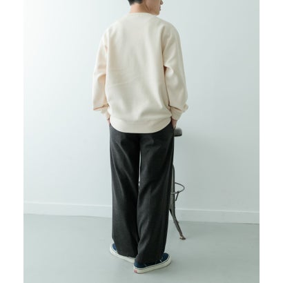 アイテムズ アーバンリサーチ ITEMS URBAN RESEARCH 発熱機能 クルーネックラグランTops （オフホワイト）｜詳細画像