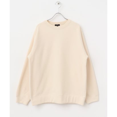 アイテムズ アーバンリサーチ ITEMS URBAN RESEARCH 発熱機能 クルーネックラグランTops （オフホワイト）｜詳細画像