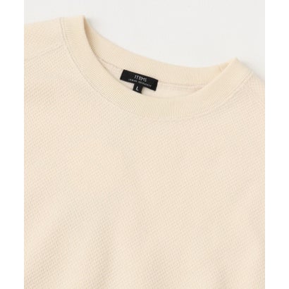 アイテムズ アーバンリサーチ ITEMS URBAN RESEARCH 発熱機能 クルーネックラグランTops （オフホワイト）｜詳細画像