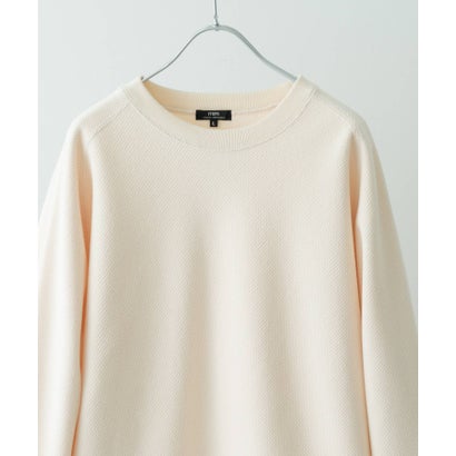 アイテムズ アーバンリサーチ ITEMS URBAN RESEARCH 発熱機能 クルーネックラグランTops （オフホワイト）｜詳細画像