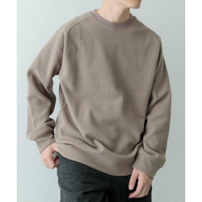アイテムズ アーバンリサーチ ITEMS URBAN RESEARCH 発熱機能 クルーネックラグランTops （オフホワイト）｜詳細画像