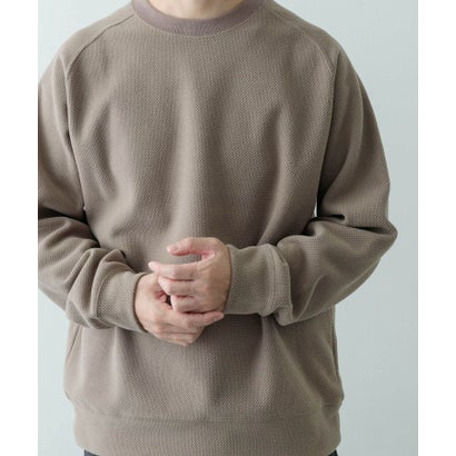 アイテムズ アーバンリサーチ ITEMS URBAN RESEARCH 発熱機能 クルーネックラグランTops （オフホワイト）｜詳細画像