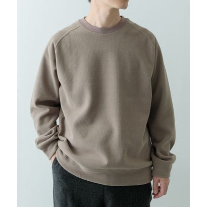 アイテムズ アーバンリサーチ ITEMS URBAN RESEARCH 発熱機能 クルーネックラグランTops （オフホワイト）｜詳細画像