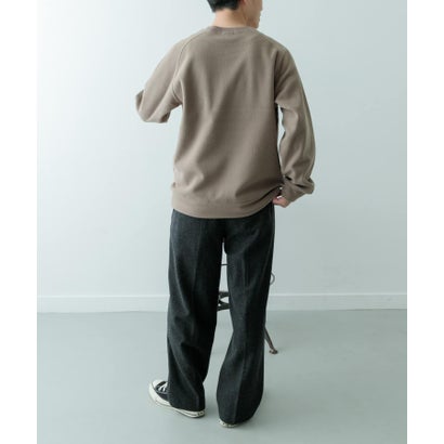 アイテムズ アーバンリサーチ ITEMS URBAN RESEARCH 発熱機能 クルーネックラグランTops （オフホワイト）｜詳細画像