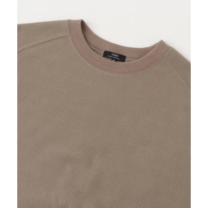 アイテムズ アーバンリサーチ ITEMS URBAN RESEARCH 発熱機能 クルーネックラグランTops （オフホワイト）｜詳細画像