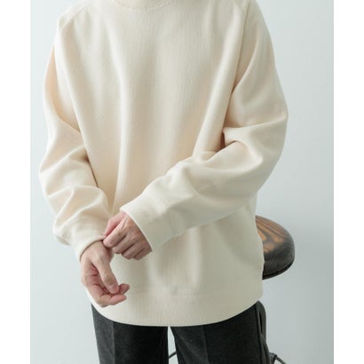 アイテムズ アーバンリサーチ ITEMS URBAN RESEARCH 発熱機能 クルーネックラグランTops （オフホワイト）｜詳細画像