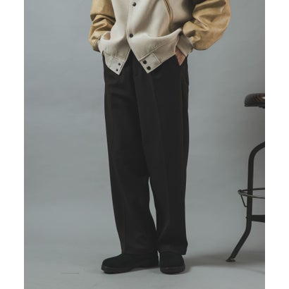 ワンタックカルゼストレートパンツ （ネイビー）｜詳細画像