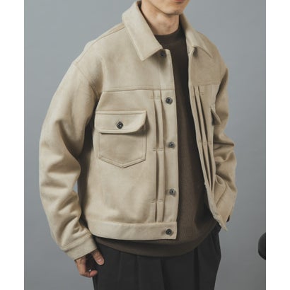 アイテムズ アーバンリサーチ ITEMS URBAN RESEARCH F.S. プリーテッド トラッカージャケット （ダークブラウン）｜詳細画像