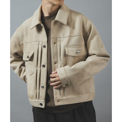アイテムズ アーバンリサーチ ITEMS URBAN RESEARCH F.S. プリーテッド トラッカージャケット （ダークブラウン）｜詳細画像