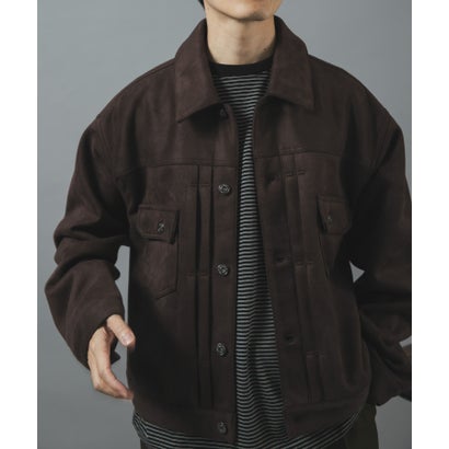 アイテムズ アーバンリサーチ ITEMS URBAN RESEARCH F.S. プリーテッド トラッカージャケット （ダークブラウン）｜詳細画像