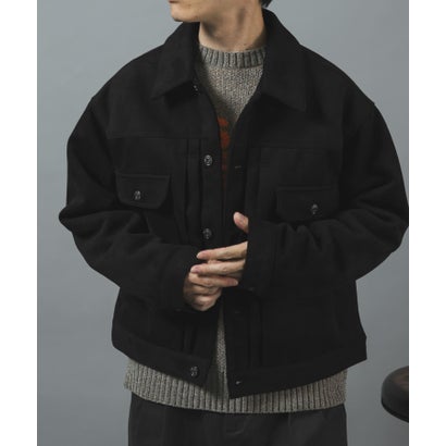 アイテムズ アーバンリサーチ ITEMS URBAN RESEARCH F.S. プリーテッド トラッカージャケット （ブラック）｜詳細画像